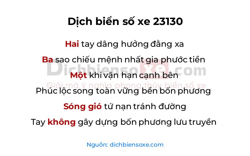 Dịch thơ biển số 23130