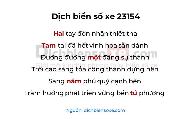Dịch thơ biển số 23154