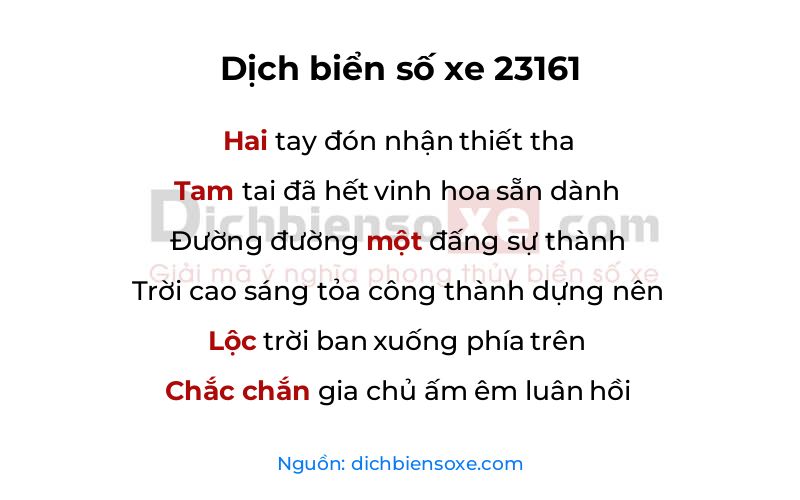 Dịch thơ biển số 23161