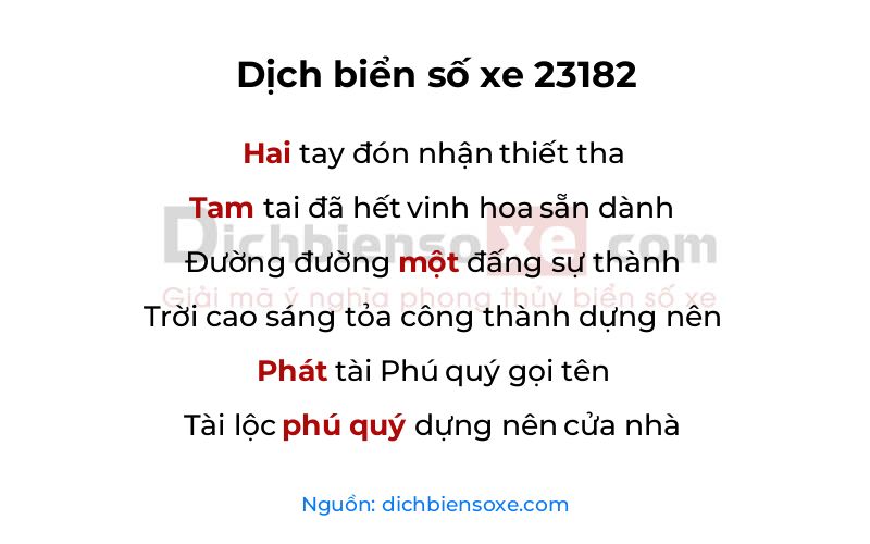 Dịch thơ biển số 23182
