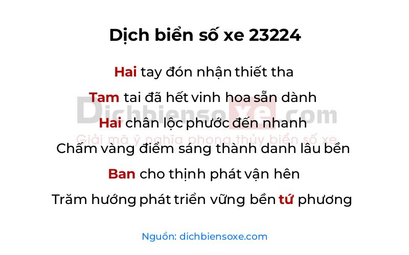 Dịch thơ biển số 23224
