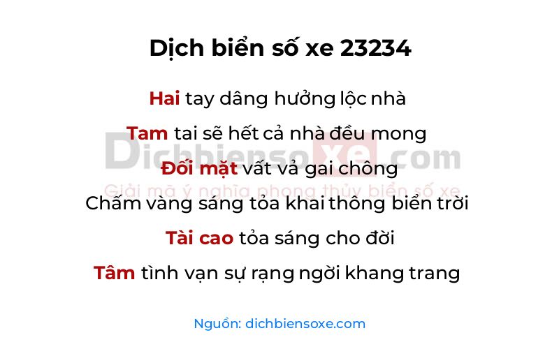 Dịch thơ biển số 23234
