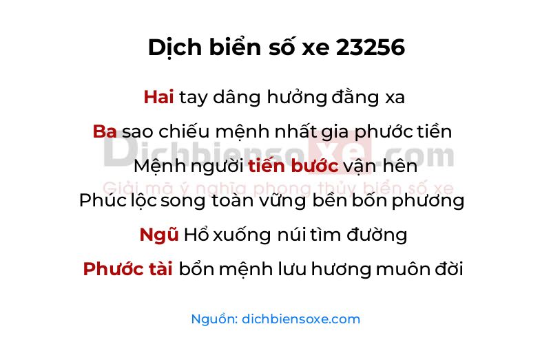 Dịch thơ biển số 23256