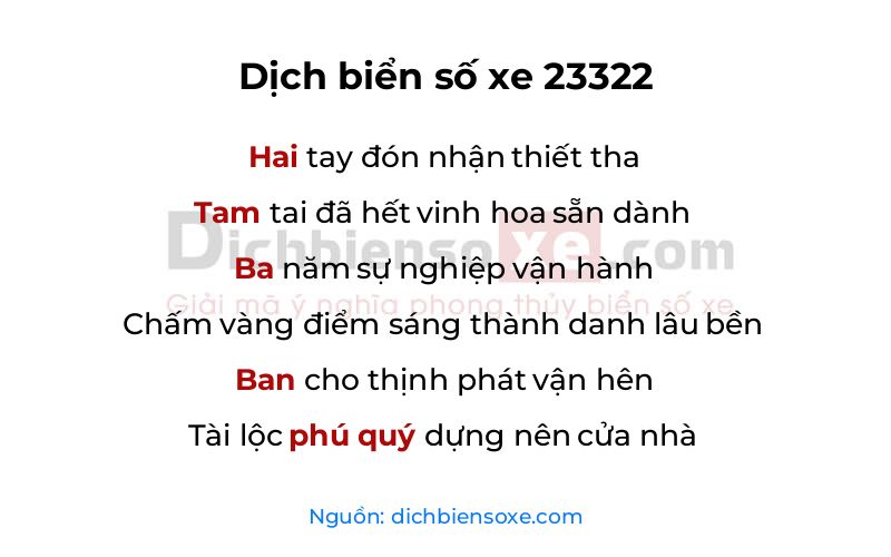 Dịch thơ biển số 23322