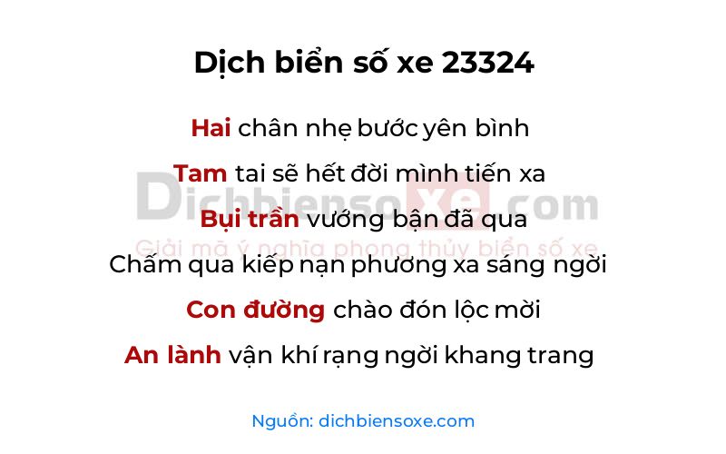 Dịch thơ biển số 23324