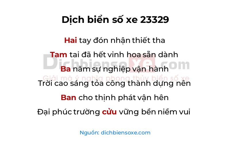 Dịch thơ biển số 23329