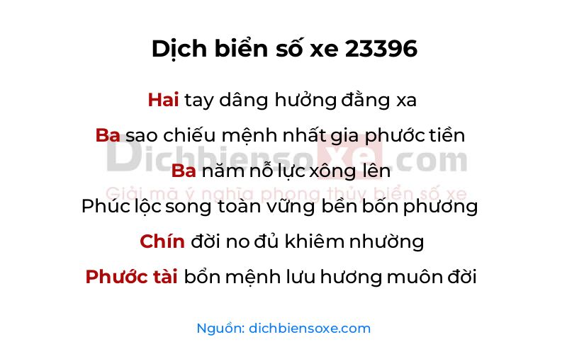Dịch thơ biển số 23396