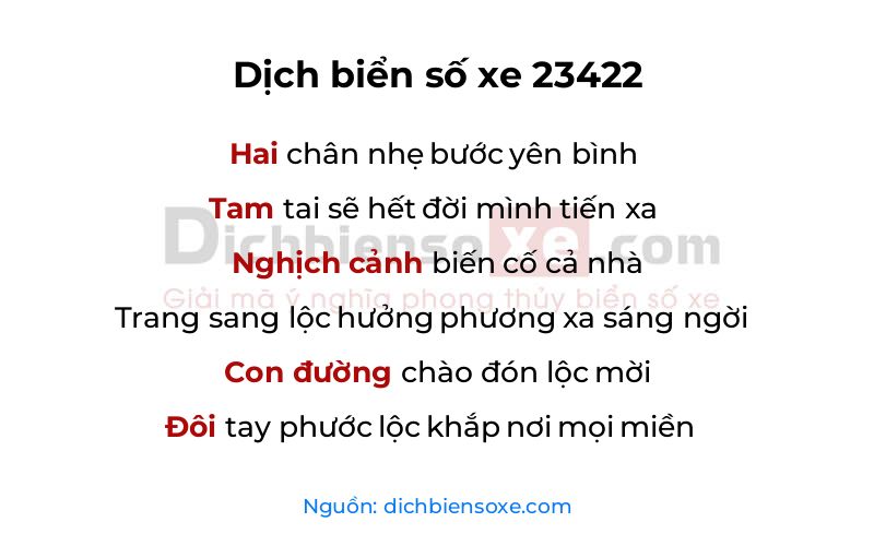Dịch thơ biển số 23422