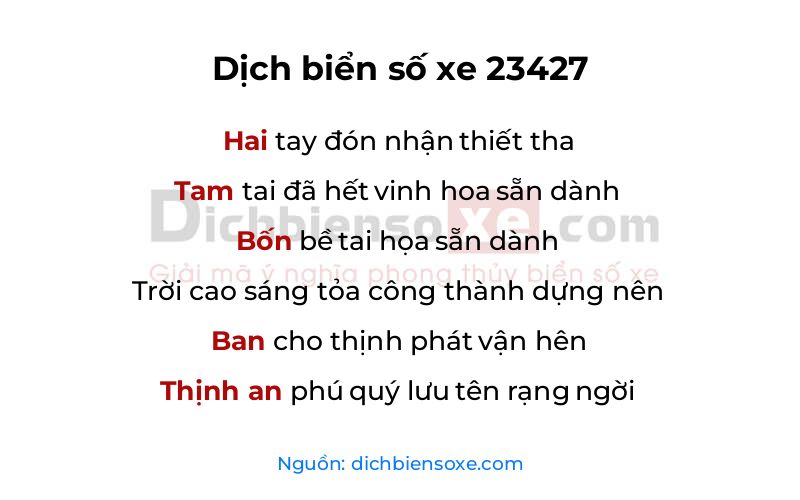 Dịch thơ biển số 23427