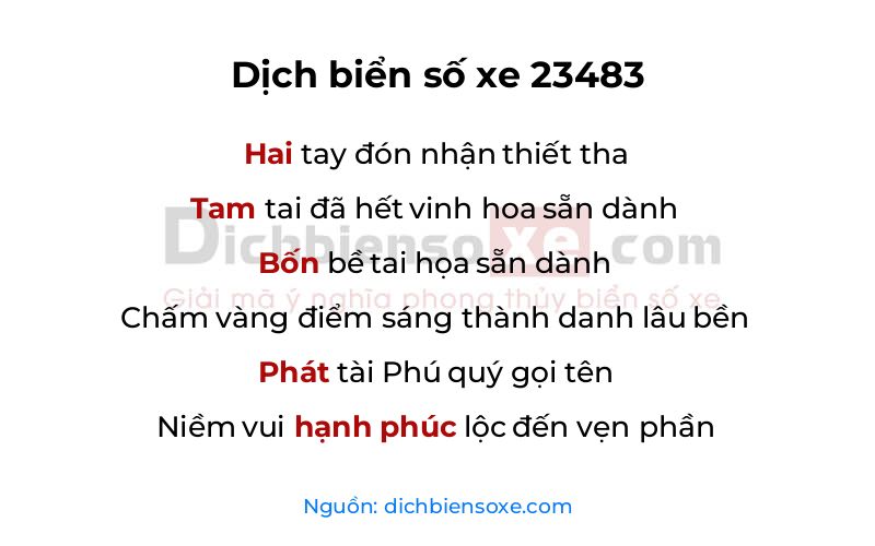 Dịch thơ biển số 23483