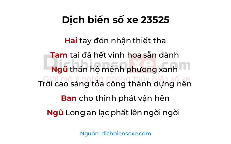Dịch thơ biển số 23525