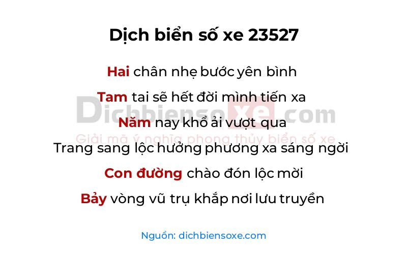Dịch thơ biển số 23527
