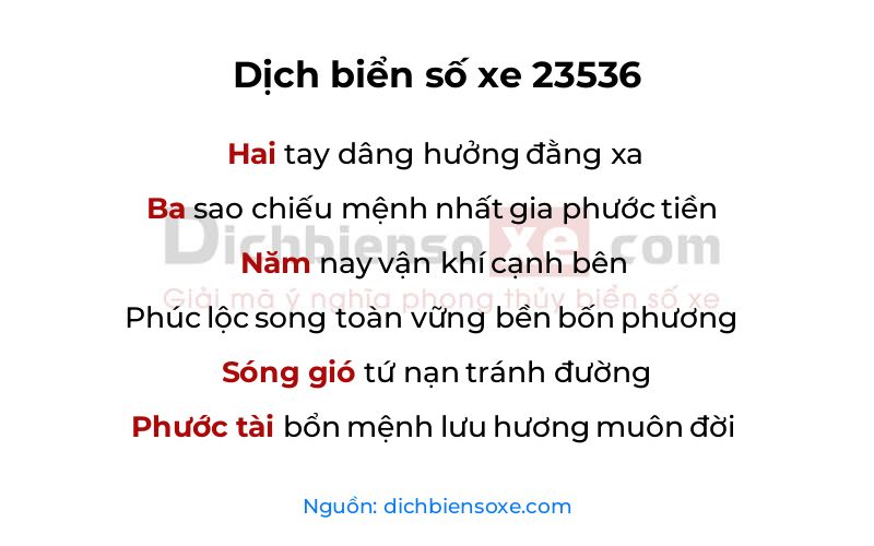 Dịch thơ biển số 23536