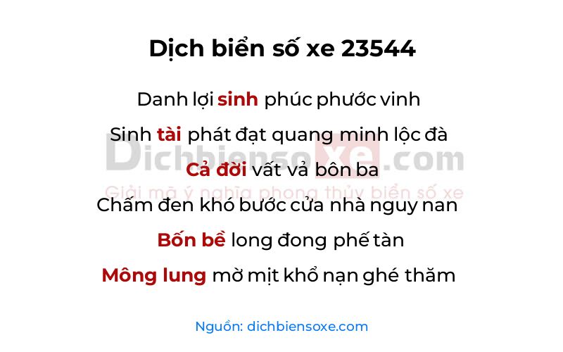 Dịch thơ biển số 23544