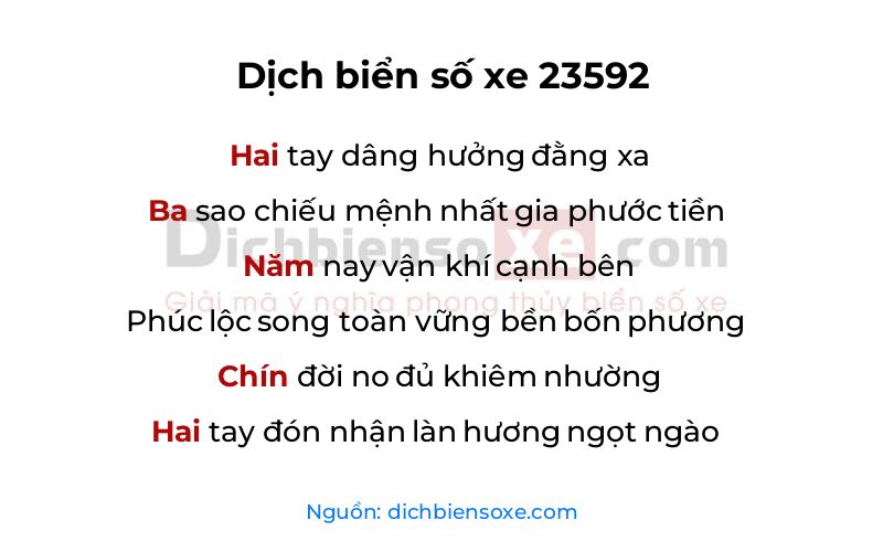 Dịch thơ biển số 23592