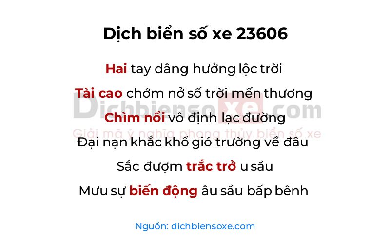 Dịch thơ biển số 23606