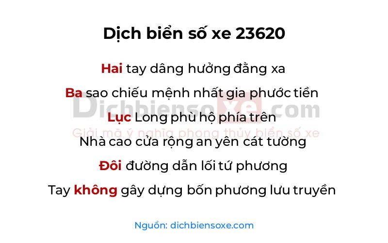 Dịch thơ biển số 23620