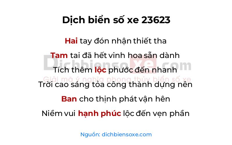 Dịch thơ biển số 23623