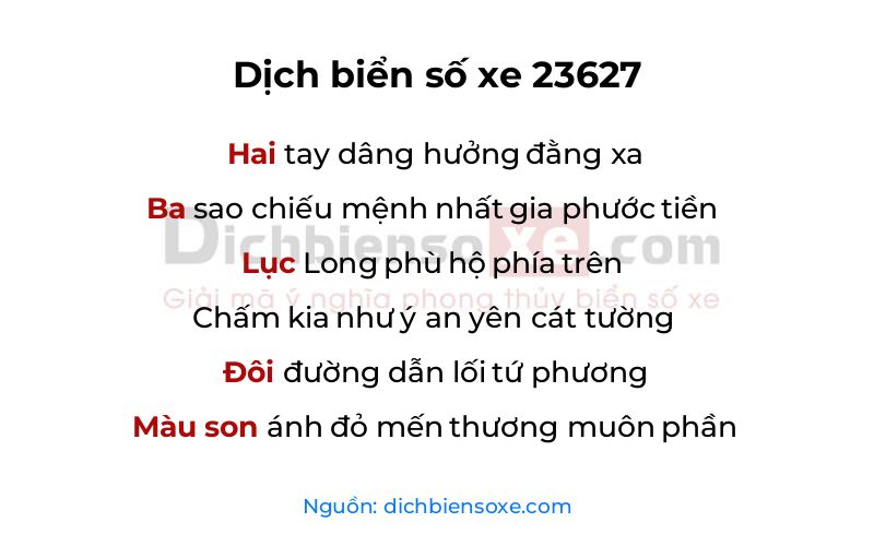 Dịch thơ biển số 23627