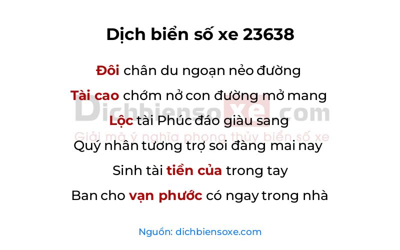 Dịch thơ biển số 23638
