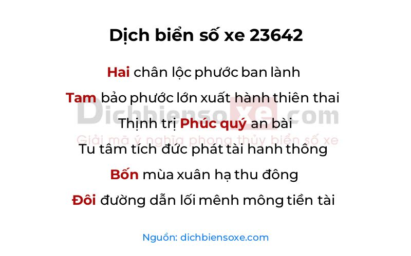 Dịch thơ biển số 23642