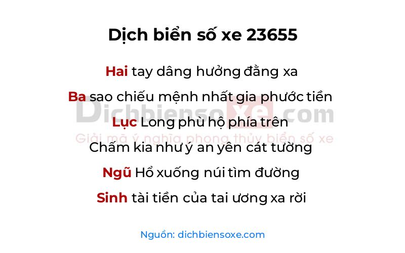 Dịch thơ biển số 23655