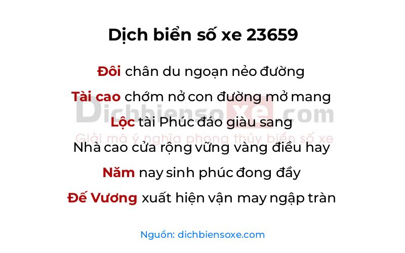 Dịch thơ biển số 23659