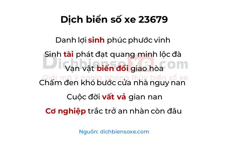 Dịch thơ biển số 23679