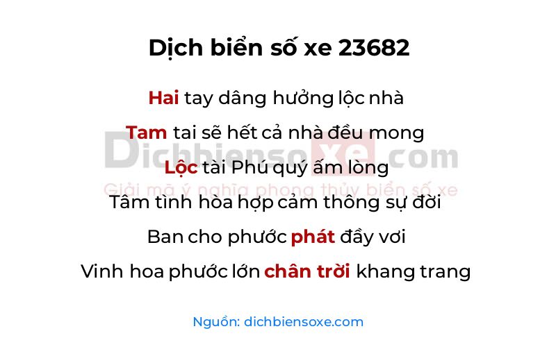 Dịch thơ biển số 23682