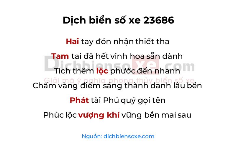 Dịch thơ biển số 23686
