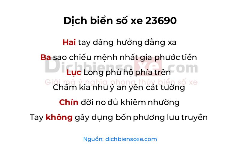 Dịch thơ biển số 23690