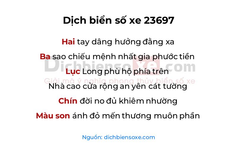 Dịch thơ biển số 23697