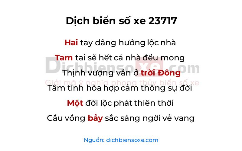 Dịch thơ biển số 23717