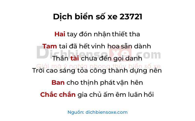 Dịch thơ biển số 23721