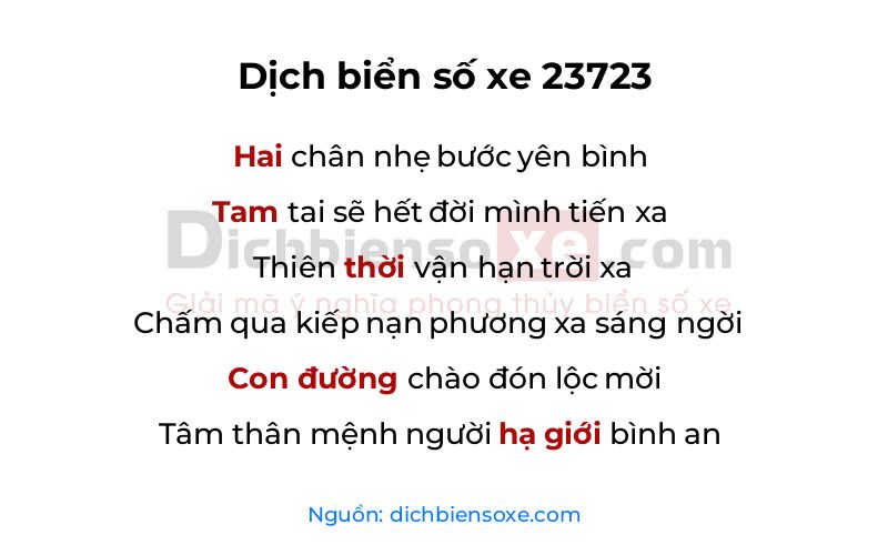 Dịch thơ biển số 23723