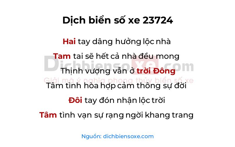 Dịch thơ biển số 23724