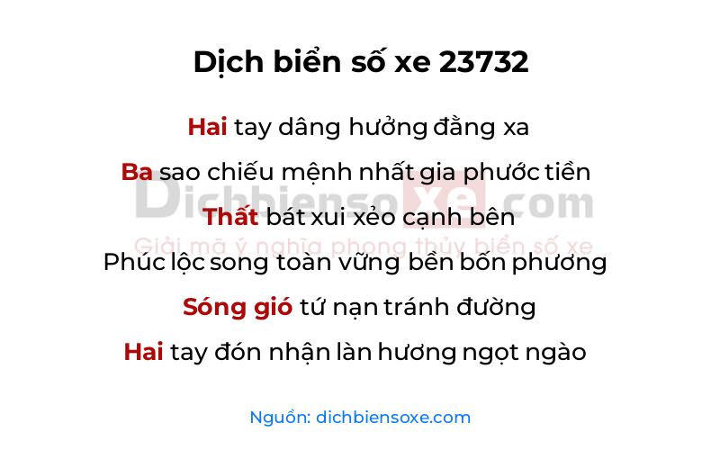 Dịch thơ biển số 23732