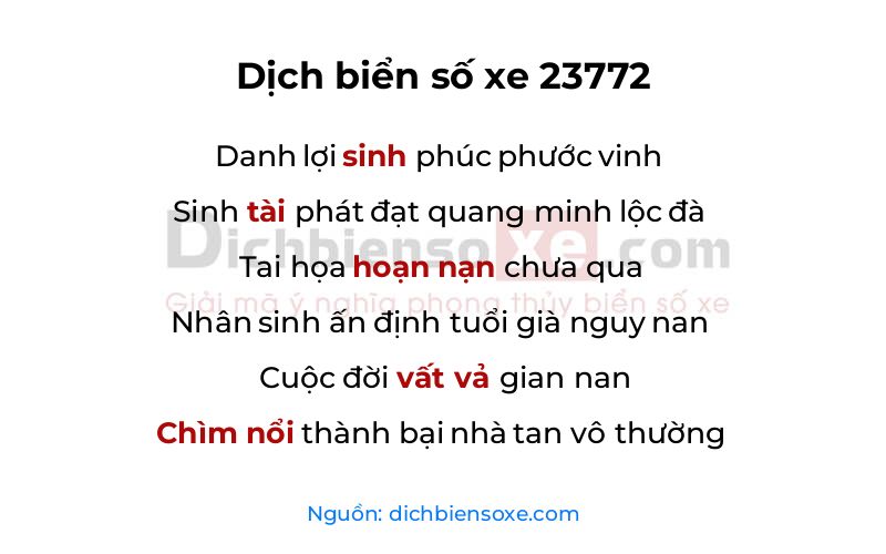 Dịch thơ biển số 23772