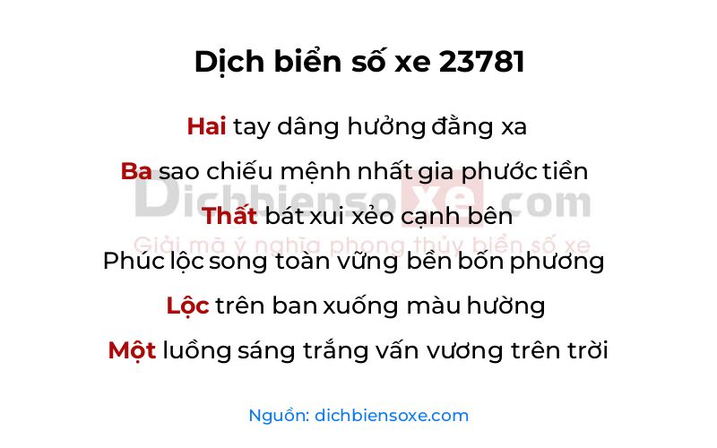 Dịch thơ biển số 23781