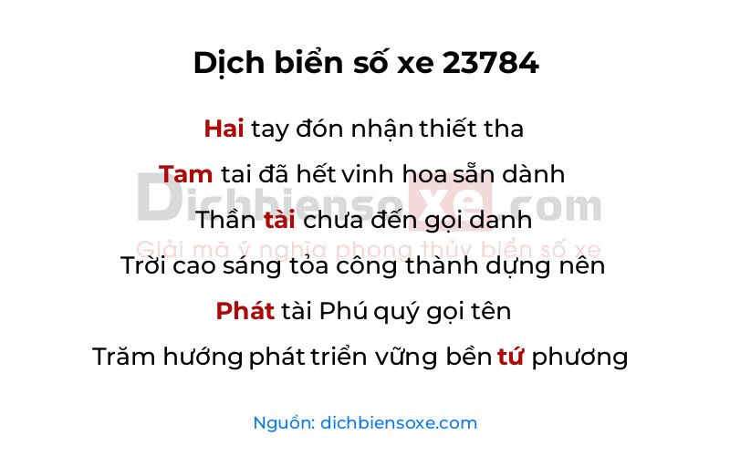 Dịch thơ biển số 23784