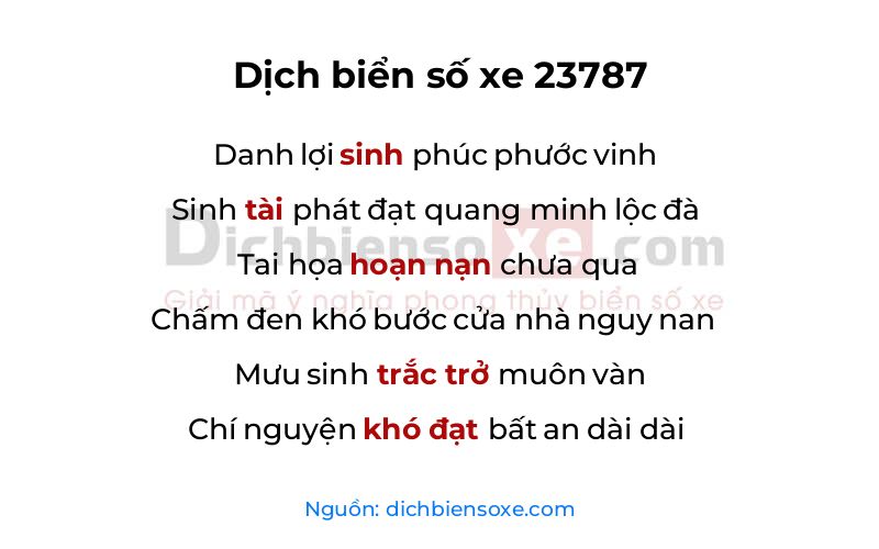 Dịch thơ biển số 23787