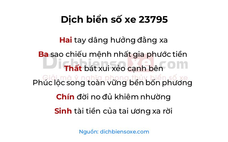 Dịch thơ biển số 23795