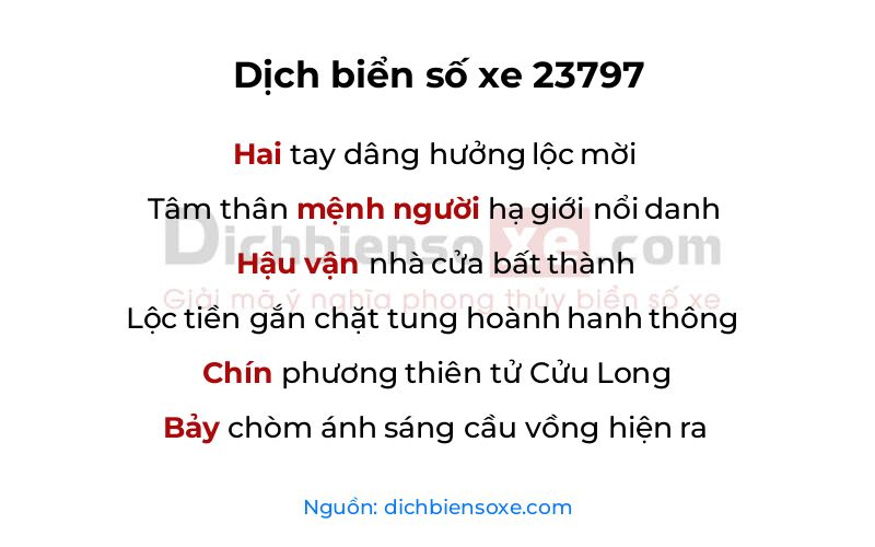 Dịch thơ biển số 23797