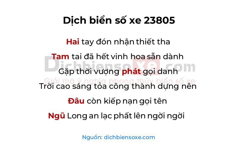 Dịch thơ biển số 23805