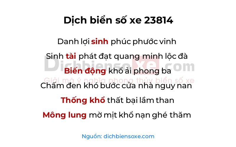 Dịch thơ biển số 23814