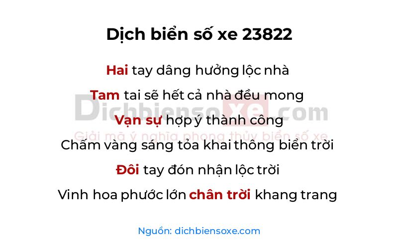 Dịch thơ biển số 23822