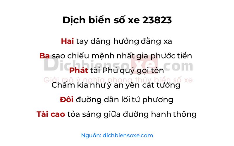 Dịch thơ biển số 23823