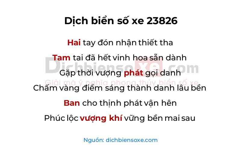 Dịch thơ biển số 23826