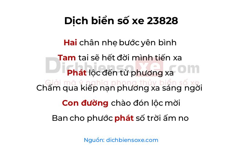 Dịch thơ biển số 23828