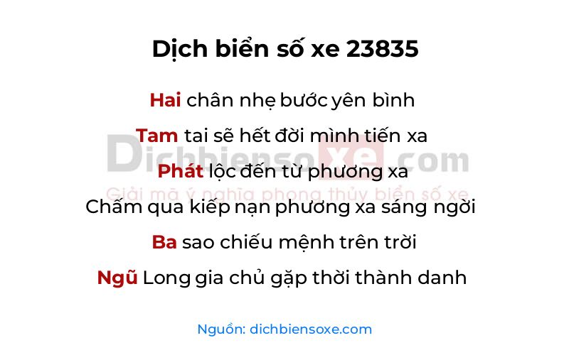 Dịch thơ biển số 23835